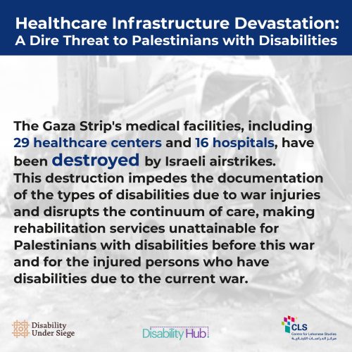 Healthcare Infrastructure Devastation: A dire threat to Palestinians with Disabilities